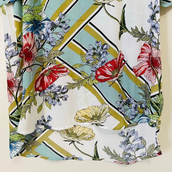 Daniel Rainn Floral Abstract Short Sleeve Blouse NEW - Picture 3 of 9